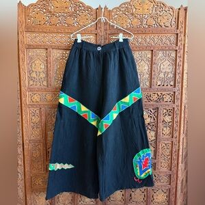 Fashion Brand Company Black wide leg snake pants